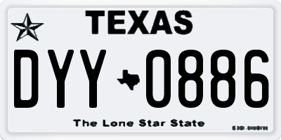 TX license plate DYY0886