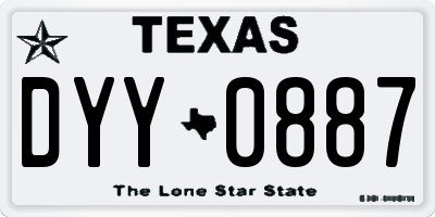 TX license plate DYY0887