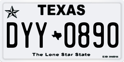 TX license plate DYY0890