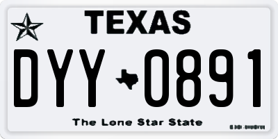TX license plate DYY0891