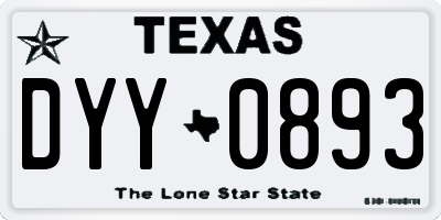 TX license plate DYY0893