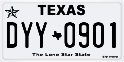 TX license plate DYY0901