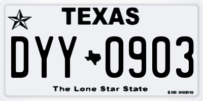 TX license plate DYY0903