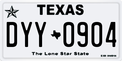 TX license plate DYY0904