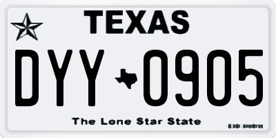 TX license plate DYY0905