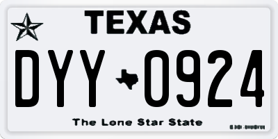 TX license plate DYY0924