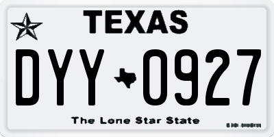TX license plate DYY0927