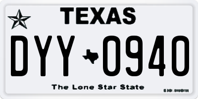 TX license plate DYY0940