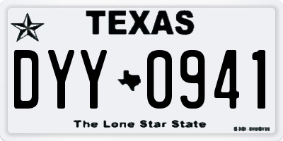 TX license plate DYY0941