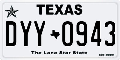 TX license plate DYY0943
