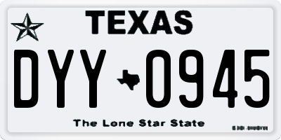 TX license plate DYY0945