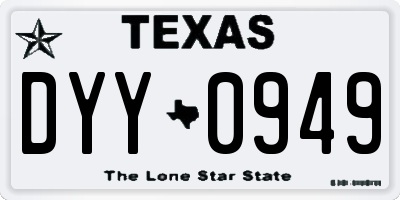 TX license plate DYY0949
