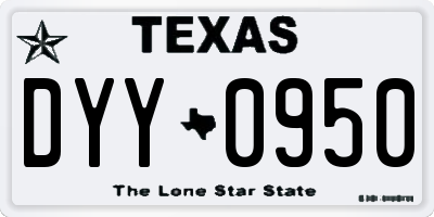 TX license plate DYY0950