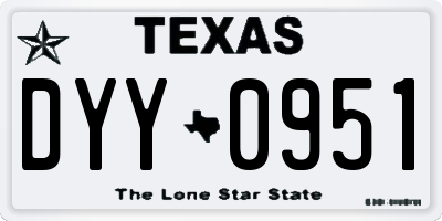 TX license plate DYY0951