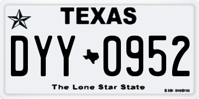 TX license plate DYY0952
