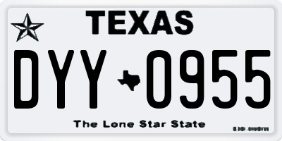 TX license plate DYY0955
