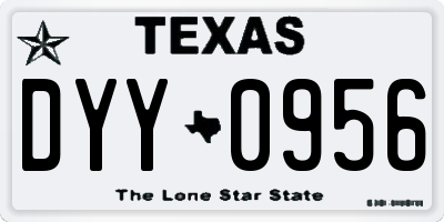 TX license plate DYY0956