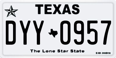TX license plate DYY0957