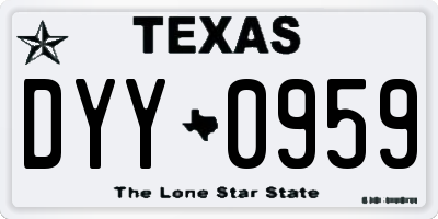 TX license plate DYY0959