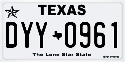 TX license plate DYY0961