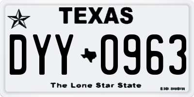TX license plate DYY0963