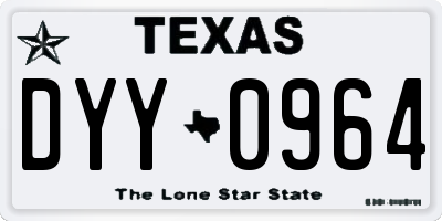 TX license plate DYY0964