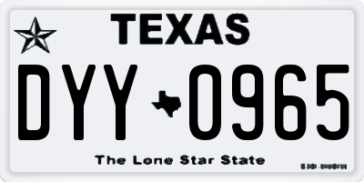 TX license plate DYY0965