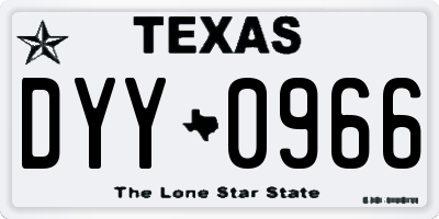 TX license plate DYY0966