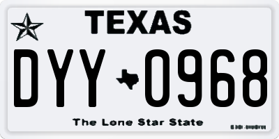 TX license plate DYY0968