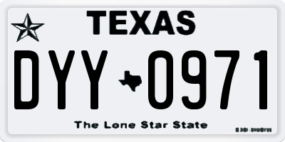 TX license plate DYY0971