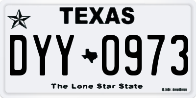 TX license plate DYY0973