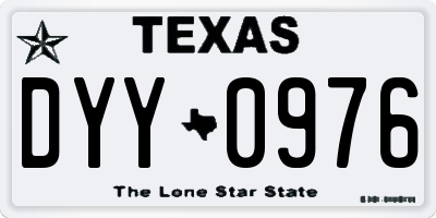 TX license plate DYY0976