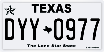 TX license plate DYY0977