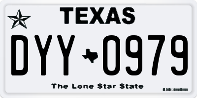 TX license plate DYY0979