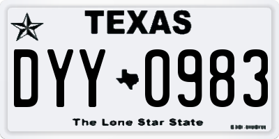 TX license plate DYY0983