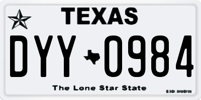 TX license plate DYY0984