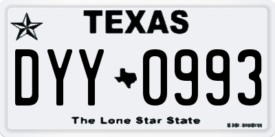 TX license plate DYY0993