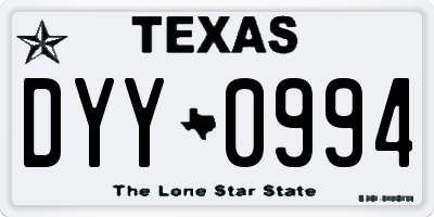TX license plate DYY0994