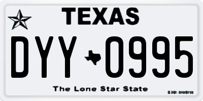 TX license plate DYY0995