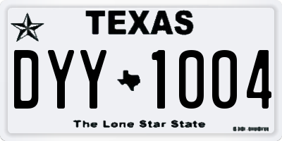 TX license plate DYY1004