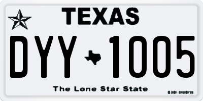 TX license plate DYY1005