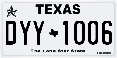 TX license plate DYY1006