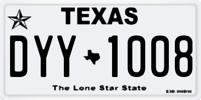TX license plate DYY1008