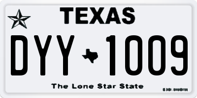 TX license plate DYY1009