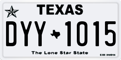 TX license plate DYY1015