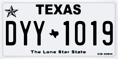 TX license plate DYY1019