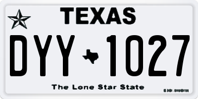 TX license plate DYY1027