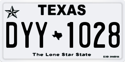 TX license plate DYY1028