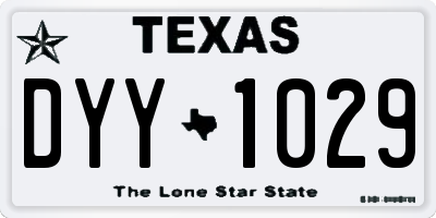 TX license plate DYY1029