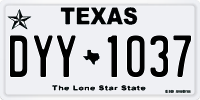 TX license plate DYY1037